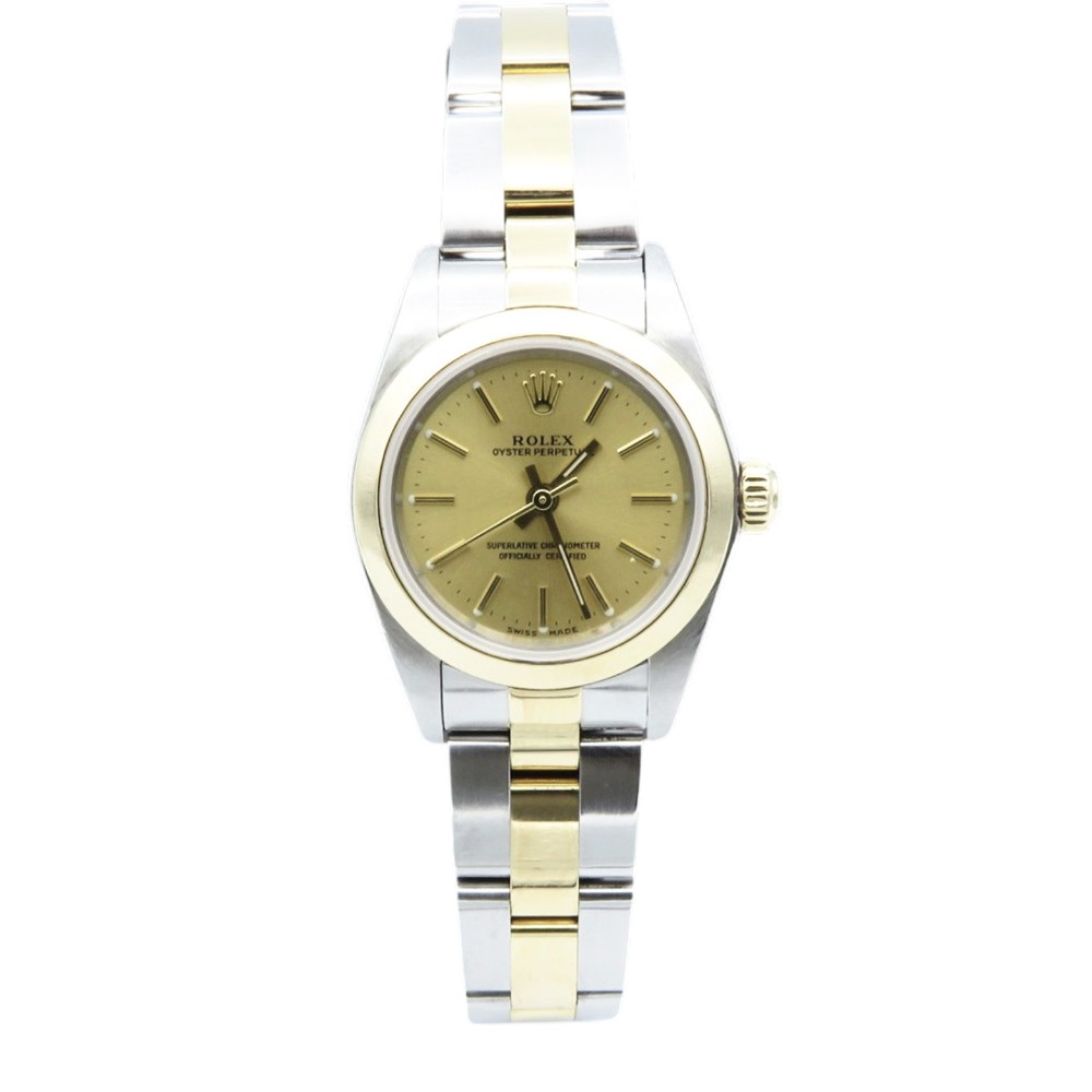 Montre Rolex Oyster Perpetual de Dame Or & Acier Ref : 76183. Full set de 2005