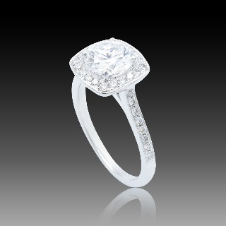 Solitaire Diamant brillant 1.32 Cts D-VVS1 en Or 18 Cts + 0.32 Cts.