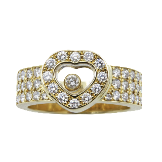 Bague Chopard Happy Diamonds Or Jaune 18k Diamants. Taille 51