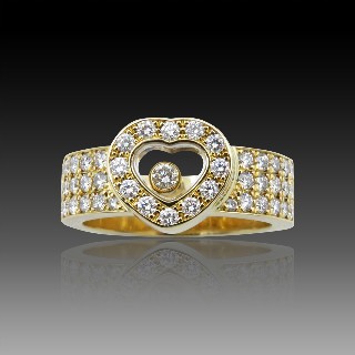 Bague Chopard Happy Diamonds Or Jaune 18k Diamants. Taille 51