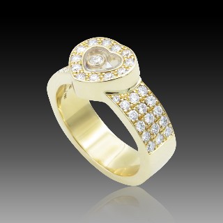 Bague Chopard Happy Diamonds Or Jaune 18k Diamants. Taille 51