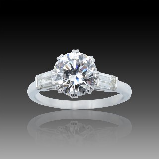 Solitaire en or 18k Diamant brillant de 1.58 Cts D-VVS1