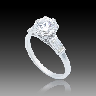 Solitaire en or 18k Diamant brillant de 1.58 Cts D-VVS1