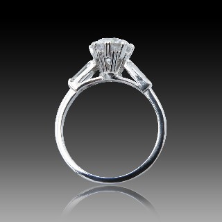 Solitaire en or 18k Diamant brillant de 1.58 Cts D-VVS1