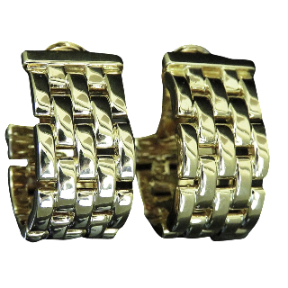 Boucles d'oreilles Cartier Panthère en or jaune 18k massif Vers 1980. Boucles d'oreilles Cartier Panthère en or jaune 18k massif Vers 1980.