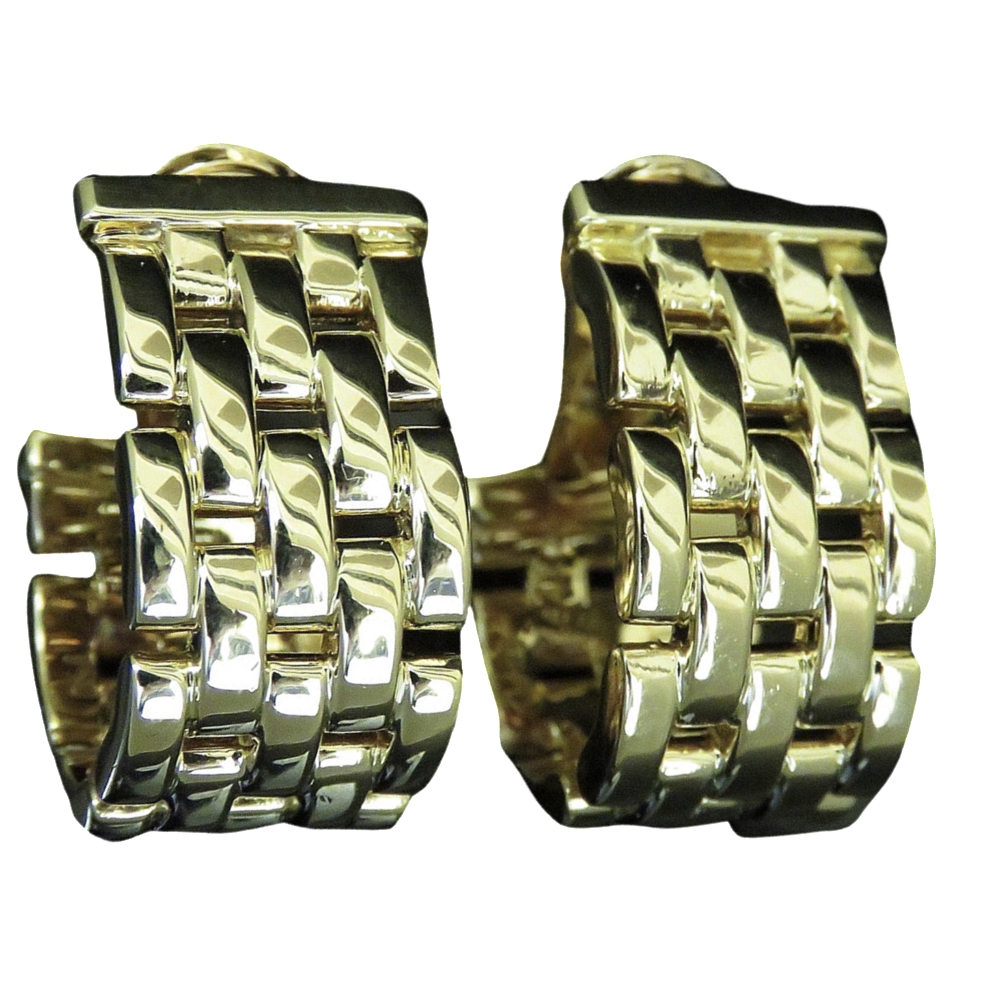 Boucles d'oreilles Cartier Panthère en or jaune 18k massif Vers 1980. Boucles d'oreilles Cartier Panthère en or jaune 18k massif Vers 1980.
