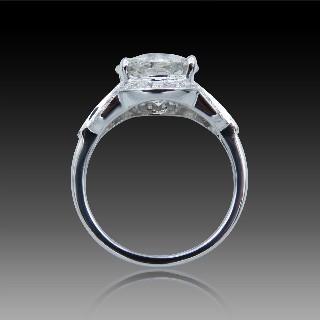 Solitaire en Or gris 18 Cts avec Diamant brillant 3.22 Cts H-SI2 + 0.74 Cts.