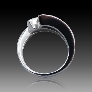 Bague Garel "NEIMA" Trilogie Or gris  18k et Diamants. Taille 50.