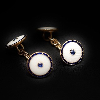 Boutons de Manchettes en or 18k et Lapis Lazuli.