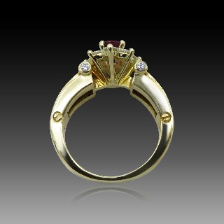 Bague Korloff "Enamel" Rubis, email,diamants en or jaune 18K .Taille 49