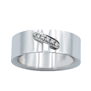 Bague Chaumet "Liens" Taille MM" en or gris 18k diamants. taille 50. Full set 