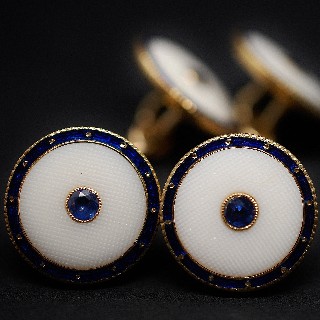 Boutons de Manchettes en or 18k et Lapis Lazuli.