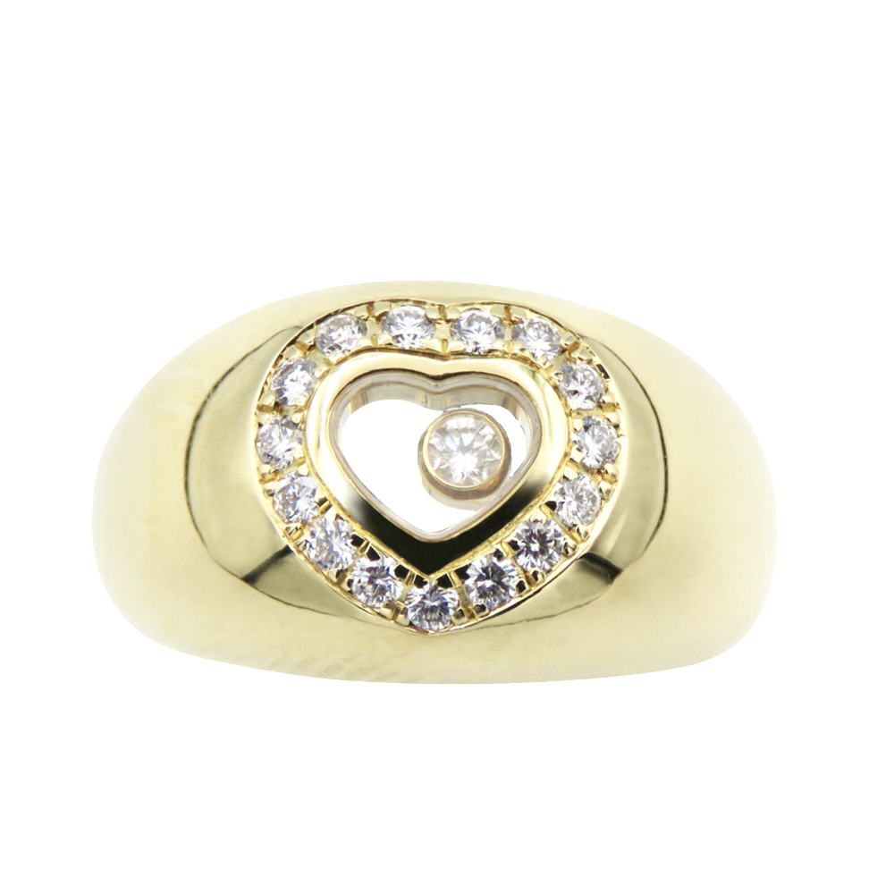 Bague Chopard Happy Diamonds Or Jaune 18k Diamants. Taille 50