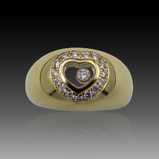 Bague Chopard Happy Diamonds Or Jaune 18k Diamants. Taille 50