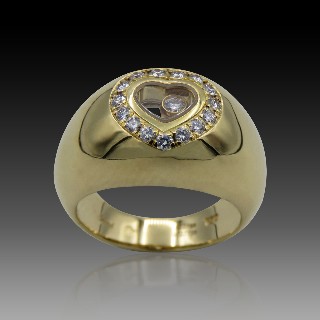 Bague Chopard Happy Diamonds Or Jaune 18k Diamants. Taille 50