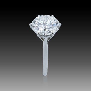Solitaire en platine avec Diamant brillant 5,24 Cts D-SI1 (LFG)
