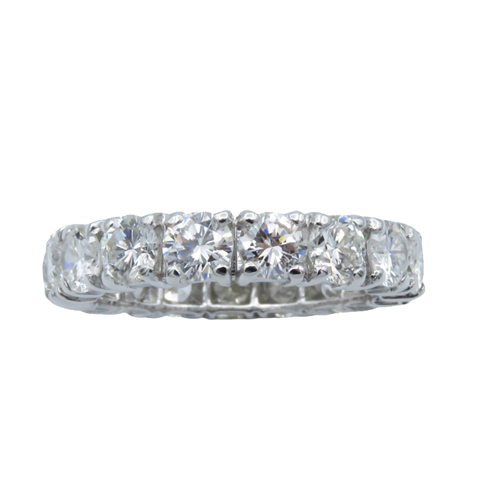 Alliance or gris 18k avec 4,25 Cts de Diamants Brillants G-VS. Taille 56. Alliance or gris 18k avec 4,25 Cts de Diamants Brillants G-VS. Taille 56.