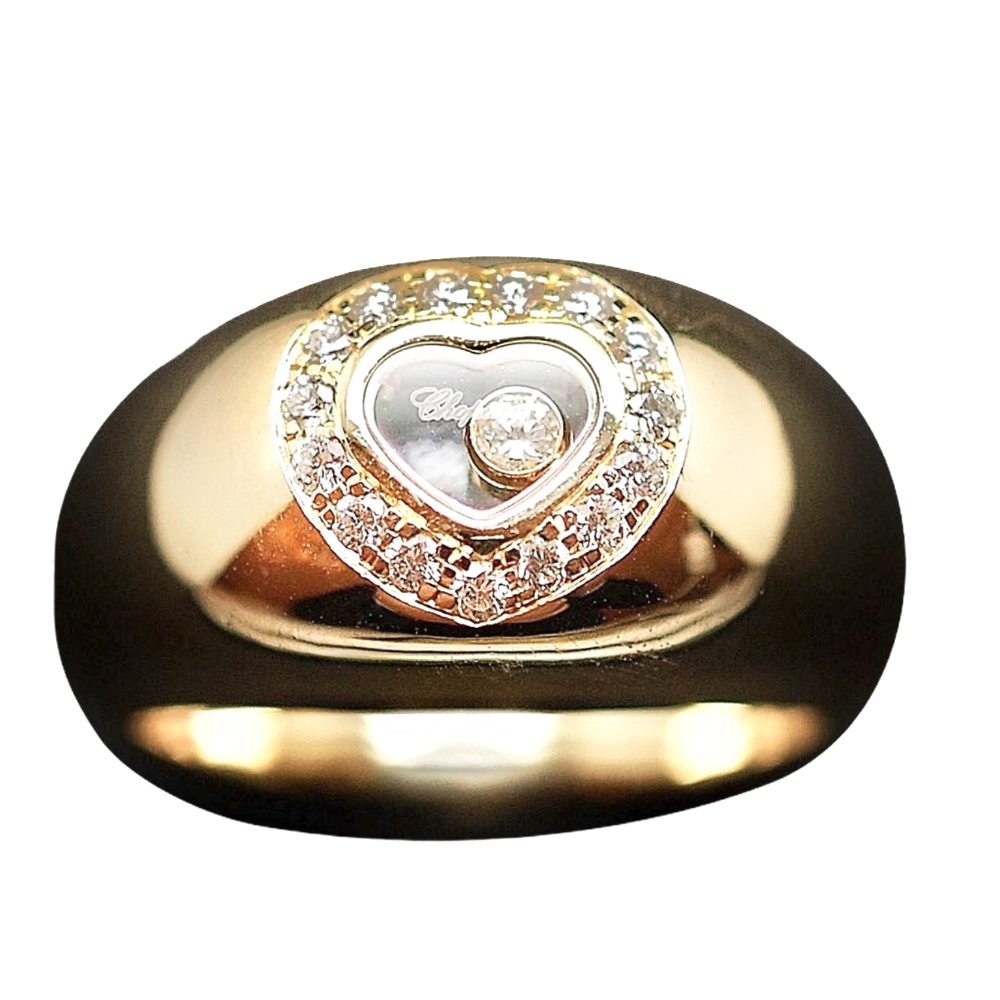 Bague Chopard Happy Diamonds Or Jaune 18k Diamants. Taille 57