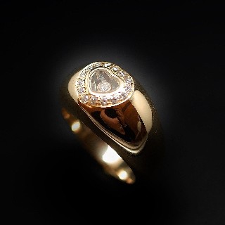 Bague Chopard Happy Diamonds Or Jaune 18k Diamants. Taille 57