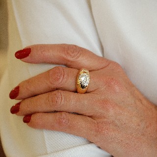 Bague Chopard Happy Diamonds Or Jaune 18k Diamants. Taille 57