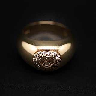 Bague Chopard Happy Diamonds Or Jaune 18k Diamants. Taille 57