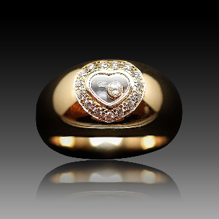 Bague Chopard Happy Diamonds Or Jaune 18k Diamants. Taille 57