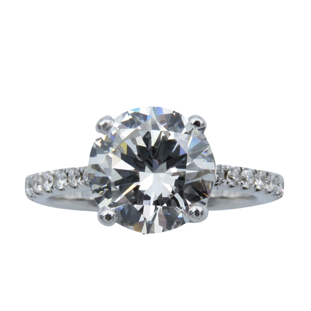 Solitaire en Or gris 18 Cts avec Diamant brillant 2.44 Cts F-VVS2 