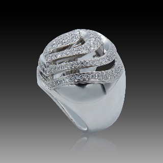Bague Chopard XTRAVAGANZA de 2012 en Or Gris 18k Diamants Brillants Bague Chopard XTRAVAGANZA de 2012 en Or Gris 18k Diamants Brillants