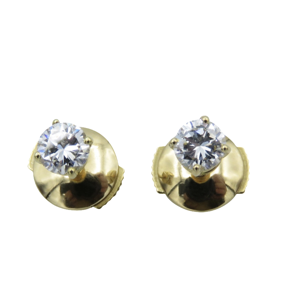 Puces d'oreilles Diamants 2 x 0.23 Cts G-VS en Or Jaune 18k 