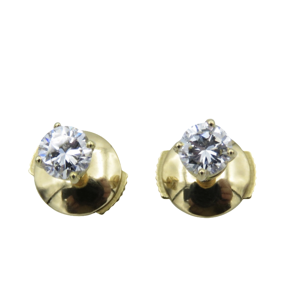 Puces d'oreilles Diamants 2 x 0.23 Cts G-VS en Or Jaune 18k Puces d'oreilles Diamants 2 x 0.23 Cts G-VS en Or Jaune 18k