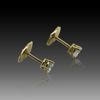 Puces d'oreilles Diamants 2 x 0.23 Cts G-VS en Or Jaune 18k 