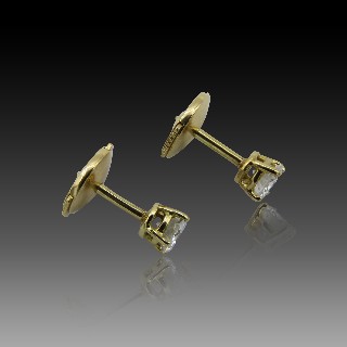 Puces d'oreilles Diamants 2 x 0.23 Cts G-VS en Or Jaune 18k Puces d'oreilles Diamants 2 x 0.23 Cts G-VS en Or Jaune 18k