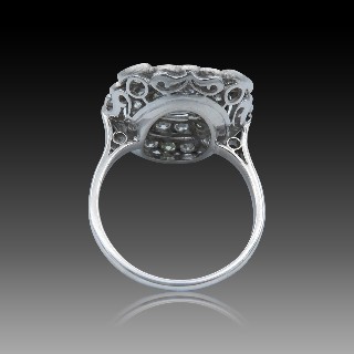 Bague entourage vers 1925 en platine avec 2,20 Cts Ct de Diamants. Taille 55