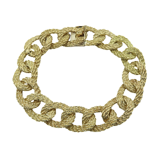 Bracelet vers 1990 en Or jaune 18k massif  . Poids : 60.0 Grs. 19.5 cm