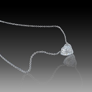 Collier Pendentif or 18K Diamant Coeur de 5.02 Cts D-SI2 (modifié par traitements )