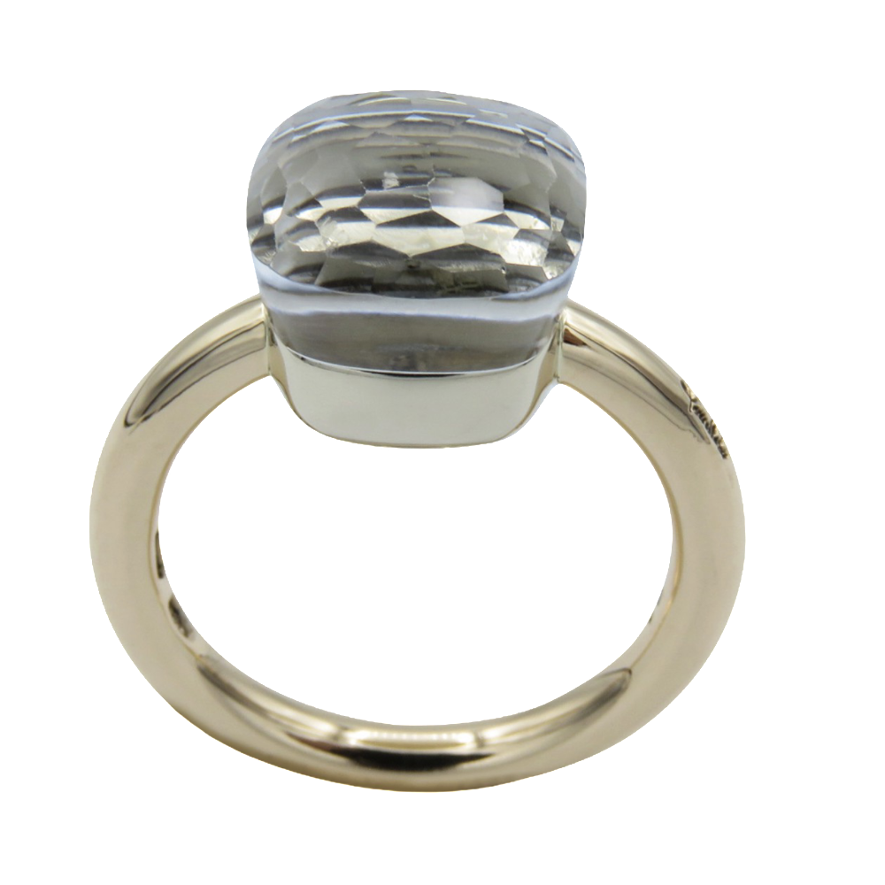 Bague Pomellato "NUDO" Topaze blanche Or rose 18k de 2017 . papiers d'origine . Taille 51