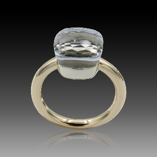 Bague Pomellato "NUDO" Topaze blanche Or rose 18k de 2017 .Full set . Taille 51 Bague Pomellato "NUDO" Topaze blanche Or rose 18k de 2017 .Full set . Taille 51