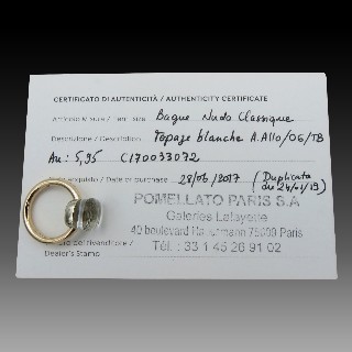 Bague Pomellato "NUDO" Topaze blanche Or rose 18k de 2017 .Full set . Taille 51 Bague Pomellato "NUDO" Topaze blanche Or rose 18k de 2017 .Full set . Taille 51