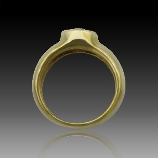 Bague Jonc Or jaune 18K avec diamant de 1,20 Cts F-SI1 signé Yves GRATAS