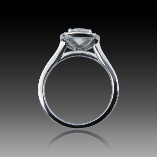 Solitaire Diamant brillant 1.04 Cts G-SI1 en Or 18 Cts + 0.32 Cts.