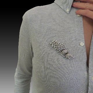 Broche Or et Platine vers 1960 avec 6.0 Carats de Diamants.