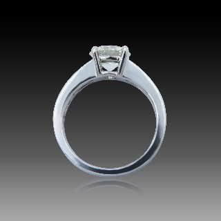 Solitaire en Or gris 18 Cts avec Diamant brillant 1.60 Cts I-SI2 + 0.31 Cts.