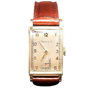 Montre Tiffany & Co Vintage Or 18k Rectangulaire Vers 1940 . Mécanique. 