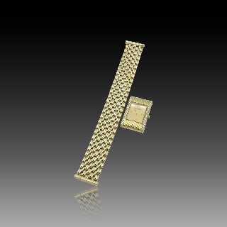 Montre Boucheron Reflet Dame Médium en Or Jaune 18k avec diamants quartz .