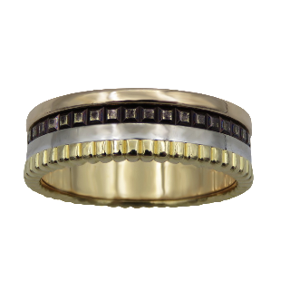 Bague Boucheron "Quatre classique Small" de 2010 en Or 18k Massif et Pvd Marron . Taille 61 . Full set.