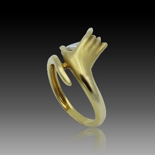 Bague "Cellini" New York or jaune 18k  et diamant navette