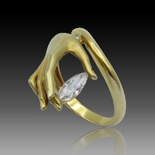 Bague "Cellini" New York or jaune 18k  et diamant navette