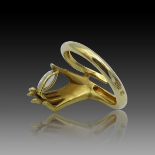 Bague "Cellini" New York or jaune 18k  et diamant navette