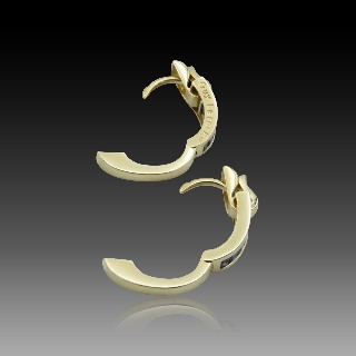 Boucles d'oreilles Guy Laroche Or jaune 18k et Saphirs Calibrés