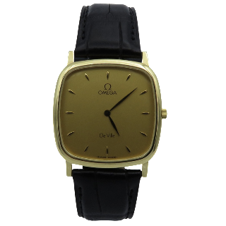 Montre Omega de Ville Extraplate Carrée vers 1990 Or jaune 18K Quartz. 